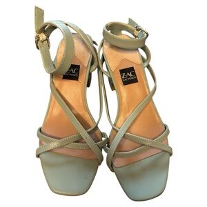 Zac Posen Green Strappy Heels for Formal Events